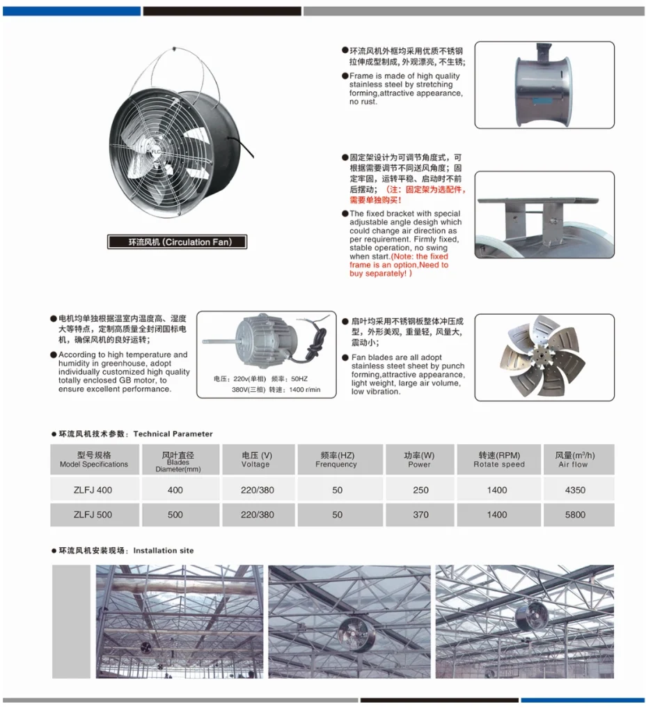 Greenhouse Air Cooling Circulation Fan